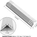 Replacement Parts for Grill Master 720-0697 Nexgrill 720-0830H 720-0783E 720-0737 BBQ Heat Shield Plate Tent Burner Cover Flame Tamer 14 9/16 inch x 3 3/8 inch, Stainless Steel, Set of 4, KS708