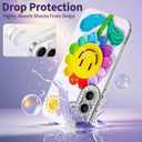Compatible with Samsung Galaxy S24 Plus & S25+ Case,with [Shockproof Protective][Camera Protection]Cute Rainbow Flower Aesthetic Phone Cover Anti-Yellowing Soft Slim Cover for Women Girl-White