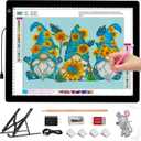 A3 LED Light Box for Tracing, elice Artist Drawing Lightbox Light Table Light Pad Light Copy Board, Up to 8000 Lux Super Bright Lightpad for Cricut Weeding Vinyl, Diamond Painting, Sketching (Black)