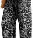 IWOLLENCE Women's Wide Leg Pants with Pockets High Waist Adjustable Knot Loose Casual Trousers Business Work Casual Pants (Black, L)