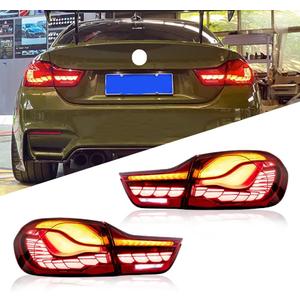 LED Tail Lights Compatible for BMW 4-series M4 GTS F32 F33 F82 F36 F83 2013-2020 Sedan Coupe Convertible With Dragon Scales Dynamic Running Light Red Lens