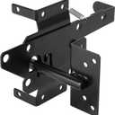 Heavy Duty Self-Locking Gate Latch for Wooden Fence, Post Mount Automatic Gate Lock Gravity Door Latch Hardware for Secure Pool, Outdoor Garden, Metal Gates Vinyl Fence, Black Finish