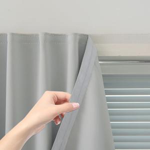 self Adhesive Curtains Portable Blackout Curtain Simple and Easy to Install Bedroom Window Thermal Lnsulated Kitchen Room Darkening Black Small Drapes, 35" W X 59" L, White, 1 Panel