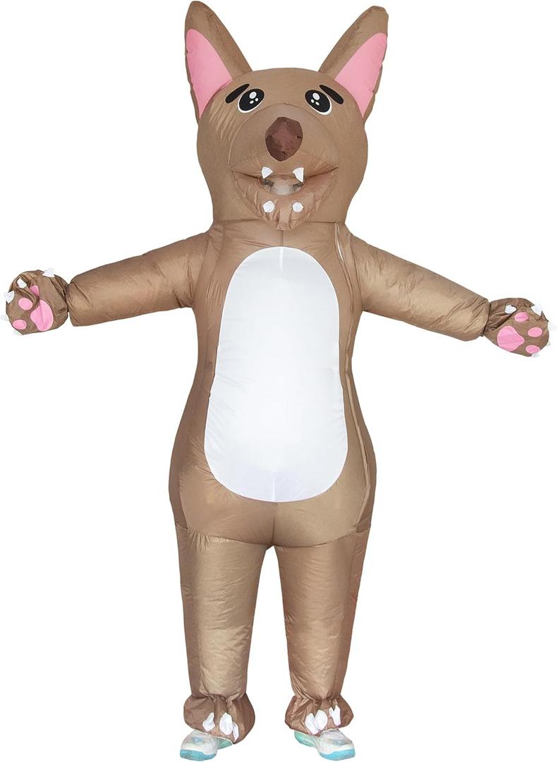 Inflatable Shark Costume Funny Adult Fun Party Halloween Tiger Costume Blow Up Costume for Easter Egg Hunts, Suitable For Height 5'4'' - 6'5''