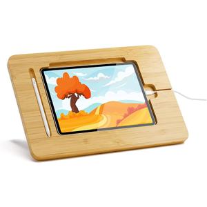 Wooden Tablet Stand Holder for Ipad, Multi-Angle Adjustable Drawing Easel, Artist Desktop Mount for Digital Creation