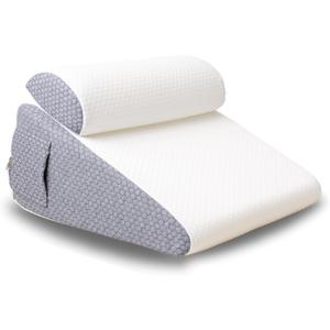 The Hiquo Wedge Pillow with Light Blocking Sleep Mask, Adjustable Orthopedic Bed Wedge Pillow Set