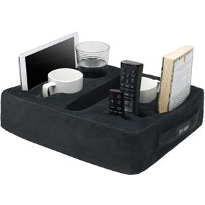 Convenient Couch Cup Holder, Couch Caddy, Sofa Cup Holder. The Perfect Couch Accessory (Sqaure-Fabric-BD-BLACK)