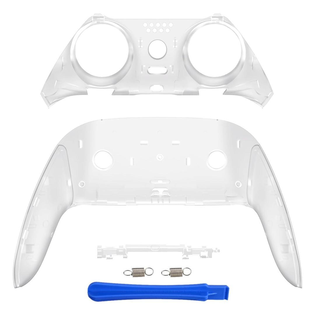 eXtremeRate Top Bottom Decorative Trim Shell Compatible with p s 5 Edge Controller DIY Replacement Front Back Clip Shell, Custom Glow in Dark - Green Plates Cover Compatible with p s 5 Edge Controller