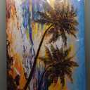 Beach Pictures Canvas Wall Art for Living room Bedroom Wall Decor,Palm Wall Art Print Paitnings for home Decor,Morden Artwork Sunset Coconut Tree Canvas Art Waterproof Stretched Ready to (40L" x 20W")