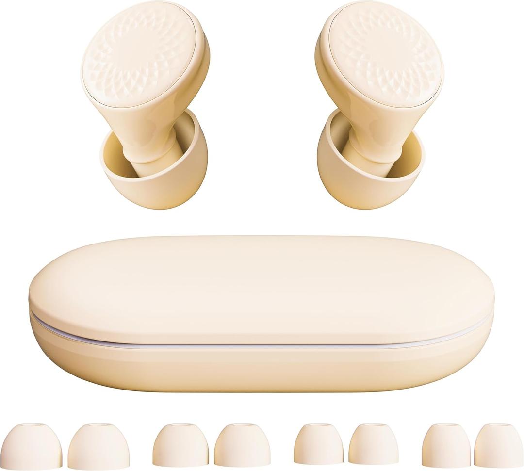 Ear Plugs for Sleeping Noise Cancelling, 45dB for Noise Reduction, Noise-Reducing Earplugs for Sleeping, Concerts, Shooting, Silicone Hearing Protection Earbuds with 8 Eartips (Beige, One Size)