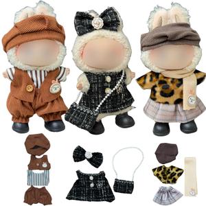 3 Sets Doll Clothes for 15 cm & 17 cm Dolls  Fits Sitting or Standing Figures  Outfits Only (Set 2, Dolls Not Included)