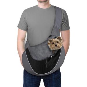YUDODO Pet Dog Sling Carrier Breathable Mesh Travel Safe Sling Bag Carrier for Dogs Cats, L YUDODO Pet Dog Sling Carrier Breathable Mesh Travel Safe Sling Bag Carrier for Dogs Cats, L