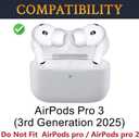 SOULWIT 5 Pairs Memory Foam Eartips for AirPods Pro 3 (3rd Generation 2025), Pro3 Replacement Earbud Ear Tips Accessories (Ash White/L)