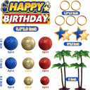 Balls Cake Toppers Blue Orange Birthday Cake Decorations for Baby Shower Birthday Cake Decorating (Hedgehog), 28 Count
