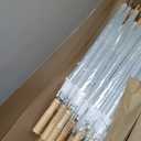 24 Pcs Wedding Umbrellas Bulk, 41 Inch Wedding Stick Umbrellas with Wooden Handle Large Canopy Windproof Rain for Bride Groom Bridal Shower Party Decor (Clear)