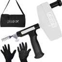 Drainx Pro 50-FT Heavy Duty Steel Drum Drain Auger Plumbing Snake with Work Gloves and Storage Bag