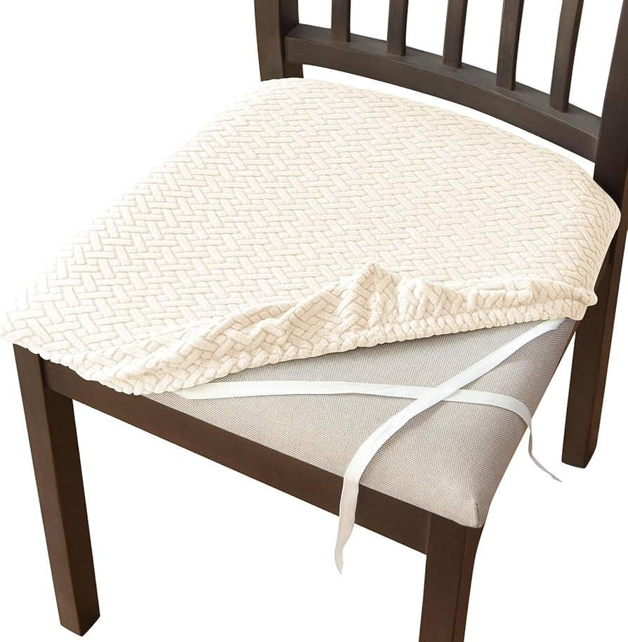 2 Pack Chair Covers Beige 17x20