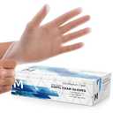 Dre Health Medium Clear Vinyl Medical Exam Gloves - Pack of 100