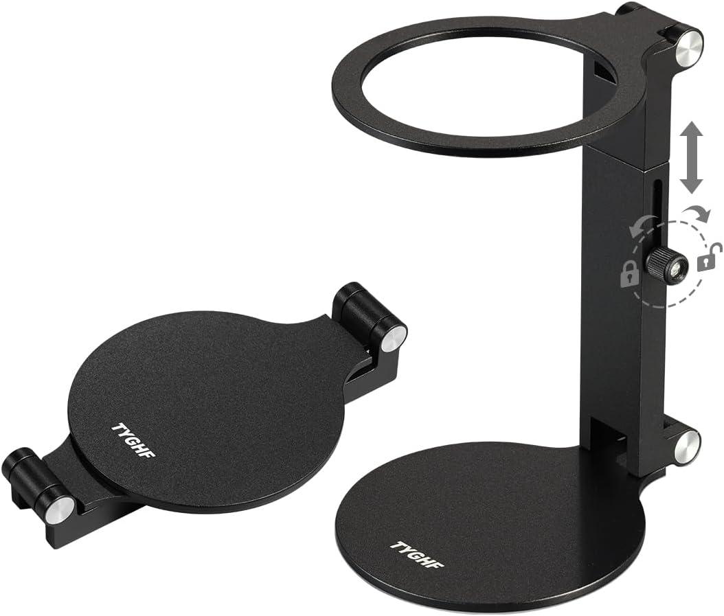 Pour Over Coffee Maker Stand,Adjustable & Foldable Portable Electric Espresso Machine Stand,Holder for Coffee Grinder,Universal Dripper,V60 Dripper,Travel Coffee Maker, Press Black