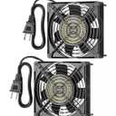 DEWENWILS 2 Pack 120V AC Fan, Waterproof Exhaust Fan 120mm, 13W 2800RPM 60CFM, DIY Cooling Fan for Refrigerator, Computer Case, Compressor Engine, Generator, UL Listed