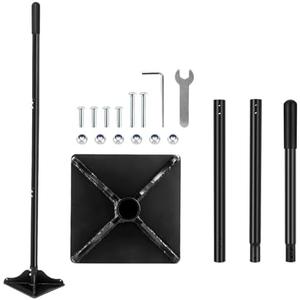 Ground Tamper Tool, 8"X8" Steel Tamper, Heavy Duty Hand Soil Tamper Tool with 48 Inch Handle for Leveling Soil, Installing Paving Stones, Gravel, Asphalt, Sand, and Repairing Pavement