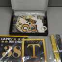38th Birthday Decorations for Women Men, 18PCS Black Gold Back in 1988 Banner Decorations, Bday Backdrop, 38 Year Old Banner for Her Him, Birthday Card, 6 Paper Poms 9 Honeycomb Balls