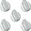 5PCS W11239985 W10850015 W11032553 Replacement for Whirlpool Stove Knob, Surface Burner Control Knobs Metal Zinc Alloy Insulation Compatible with Whirlpool Gas Ranges Stove Knob WFG550S0LZ1