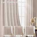 Joywell Oatmeal Linen Curtains 96 Inch Length 2 Panels Set Back Tab Farmhouse Curtains 96 Inches Long Muslin Drop Cloth Semi Sheer Linen Drapes for Bedroom Living Room 52x96