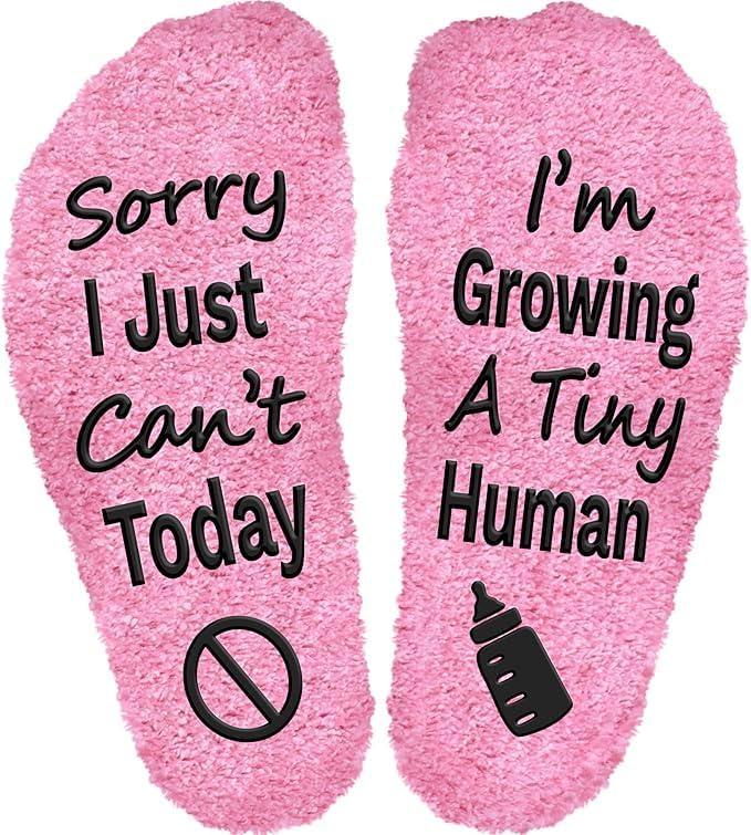 Sorry I Cant Today I'm Growing A Tiny Human Socks, Pregnancy Socks Funny For Mom To Be, Mother To Be Gifts For New, Gifts For Pregnant Daughter, Birthday For Expecting Moms, First Time Moms (Pink)