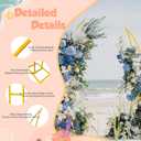 Gold Curved Wedding Arch Backdrop Stand, Half Moon Arch Balloon Stand for Wedding Party Baby Shower Birthday Ceremony Christmas Decoration, 2 Pcs 6.2 ft and 7.8ft