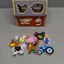 Melissa & Doug Take-Along Wooden Toy Barn, 9 Pc Portable Toddler Playset with Farm Animals & Pop-Up Roof, Preschool Learning Toys for Girls & Boys 2+