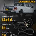 Ladder Rack Ratchet Straps with J-Hook (4 PCS), 1.4" Black Square Tube Mount, 1.5" Wide x 7.5' Long Black Retractable Ratchet Tie Down Strap Roof Rack, 500 lbs Load Heavy Duty, Cargo Buckle Lock Strap