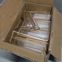 EHWINE 12 Pack Acrylic Sign Holder 5.5 x 8.5, Double Sided Gold Picture Frame Stand up Table Top Sign Holders, Clear Display Stand Menu Flyer Holder for Wedding Party
