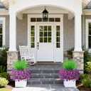 Artificial Flowers for Outdoors UV Resistant, 14 Bundles Fake Plants Realistic Silk Flowers with Faux Ferns for Outside Planters Home Porch Patio Garden Back Yard Spring Summer Decoration