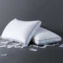 ELNIDO Queen Goose Feather Down Fiber Pillows King Size Set of 2Luxury Hotel Collection Bed Pillows for Sleeping Down Surrounded Pillows 2 Pack, Soft  Fluffy for Side, Back Sleepers 20x36 in