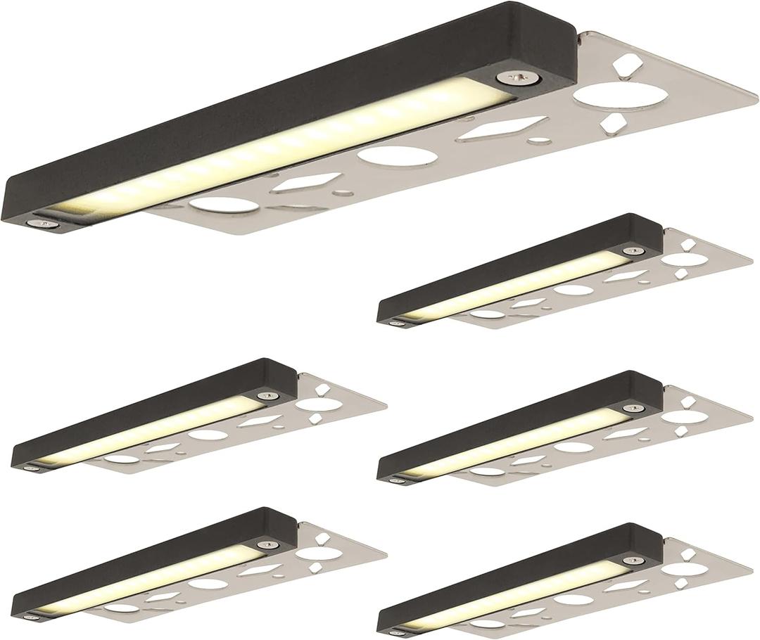 LUMENGY 7-inch 1.5w Super Slim LED Hardscape Light, 3 Mounting Plates for Paver Steps, Walls, Decks and Ceiling, 2700K, No Visiable Screws, Aluminum Black, Easy Installation, 50K Lifespan (6-Pack) (2700K - Warm White)