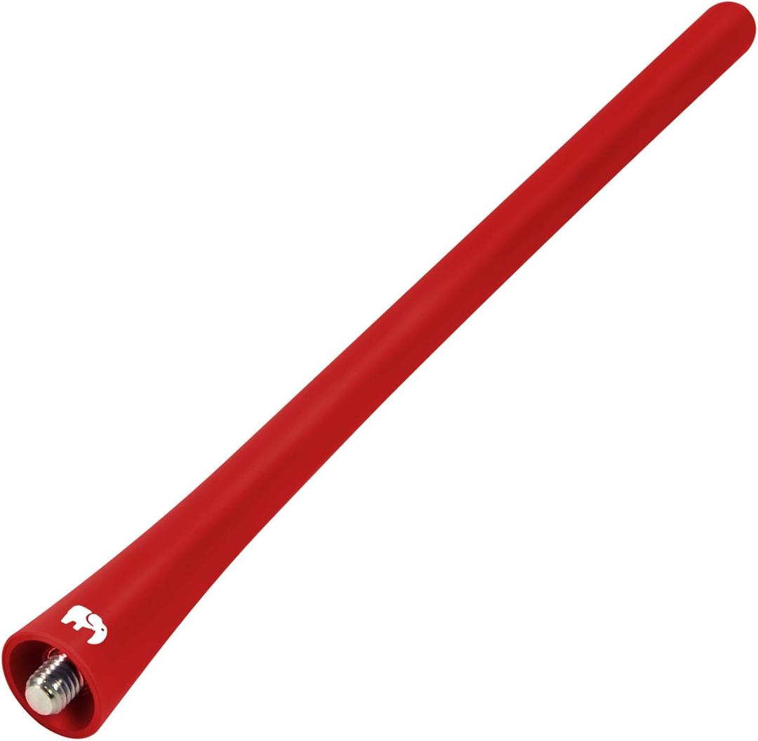 ONE250 7" inch Flexible Copper Core Antenna, Compatible with Jeep Wrangler JK JKU JL JLU Rubicon Sahara Gladiator (JL) [JT] Renegade Cherokee - Designed for Optimized FM/AM Reception (Red)