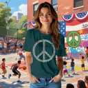 Equality Shirt for Women Human Rights T-Shirts Peace Sign Tee Tops