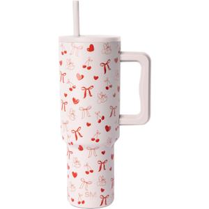 Simple Modern Disney 40 oz Tumbler with Handle and Straw Lid | Insulated Reusable Stainless Steel Water Bottle Travel Mug | Gifts for Women Men Him Her | Trek Collection | Minnie Mouse Valentine's