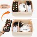 Ethereal Nail Polish Organizer Case, Leather Nail Polish Bag Holds 50+ Bottles (5ml/0.5fl.oz) and Nail Lamp, Nail Storage Organizer with Compartment, Leather White