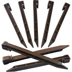 30 PCS Brown Landscape Edging Garden Stakes, 10 Inch Landscaping Anchoring Spikes Heavy Duty Plastic Garden Netting Ground Stakes Brown for Edging & Terrace Board