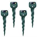 Mole Repellent Solar Powered Waterproof Ultrasonic Deterrent Stake 4 Pack