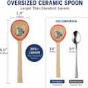 4 Pack Japanese Ceramic Soup Spoons, Slightly Larger Long Handle Design, Hand-Painted Porcelain Spoons for Miso, Wonton, Dumplings (Secure Packaging)
