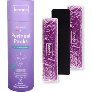 Reusable Perineal Ice Packs for Postpartum - 3 Postpartum Ice Packs with Soft Satin Sleeves- Post Partum Relief Ice Pads with 2 in 1 Hot or Cold Pack Functionality
