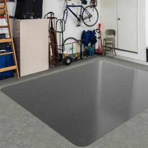 Area Floor Mat for Home, 4'6' Translucent Black No Slip Waterproof Vinyl Area Rug for Hard Floor, Spill Resistant Floor Protector Cover for Kitchen, Easy Clean Splat Mat for Under High Chair, 4'6'48x72 inch)