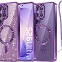 Meifigno Magnetic Case Designed for Samsung Galaxy S26 Ultra 6.9", [Compatible with MagSafe] [Removable Glitter Card & Wrist Strap], Surround Lens Protection Case for Galaxy S26 Ultra, Cobalt Violet