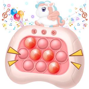 Intoypad Pop Fidget Game Toys, Rainbow Unicorn Light Up Fidget Toys Electric Pop Bubble Game Controller Handheld Puzzle Sensory Toys Christmas Birthday Gifts for Kids Girls 2026