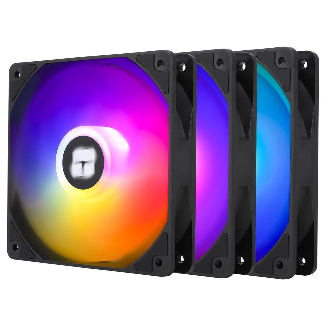 Thermalright TL-C12C-S X3 CPU Fan 120mm ARGB Case Cooler Fan, 4pin PWM Silent Computer Fan wth S-FDB Bearing Included, up to 1550RPM Cooling Fan3 Quantities