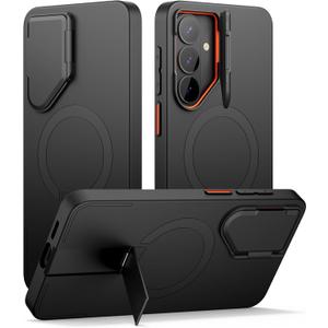 SURITCH for Samsung Galaxy S26 Plus Phone Case, Magnetic Protective Cover with Camera Cover & Adjustable Metal Kickstand for Galaxy S26 Plus -Black