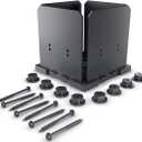 Ozco Ironwood 8x8 Post Base Kit, Includes 1 Post Base Plate, 4 Decorative Plates, 4 Hex Cap Nuts, OWT Timber Screws, Galvanized Steel for Pergolas | 51709